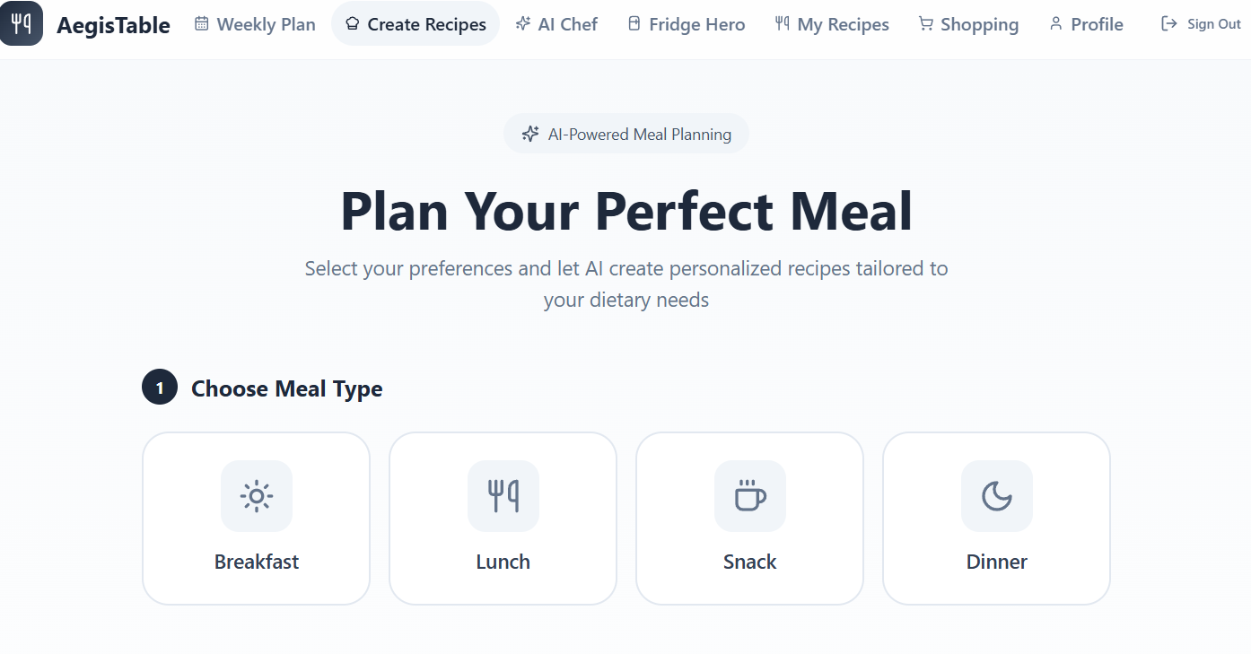AegisTable - Your Personal AI Chef — 1
