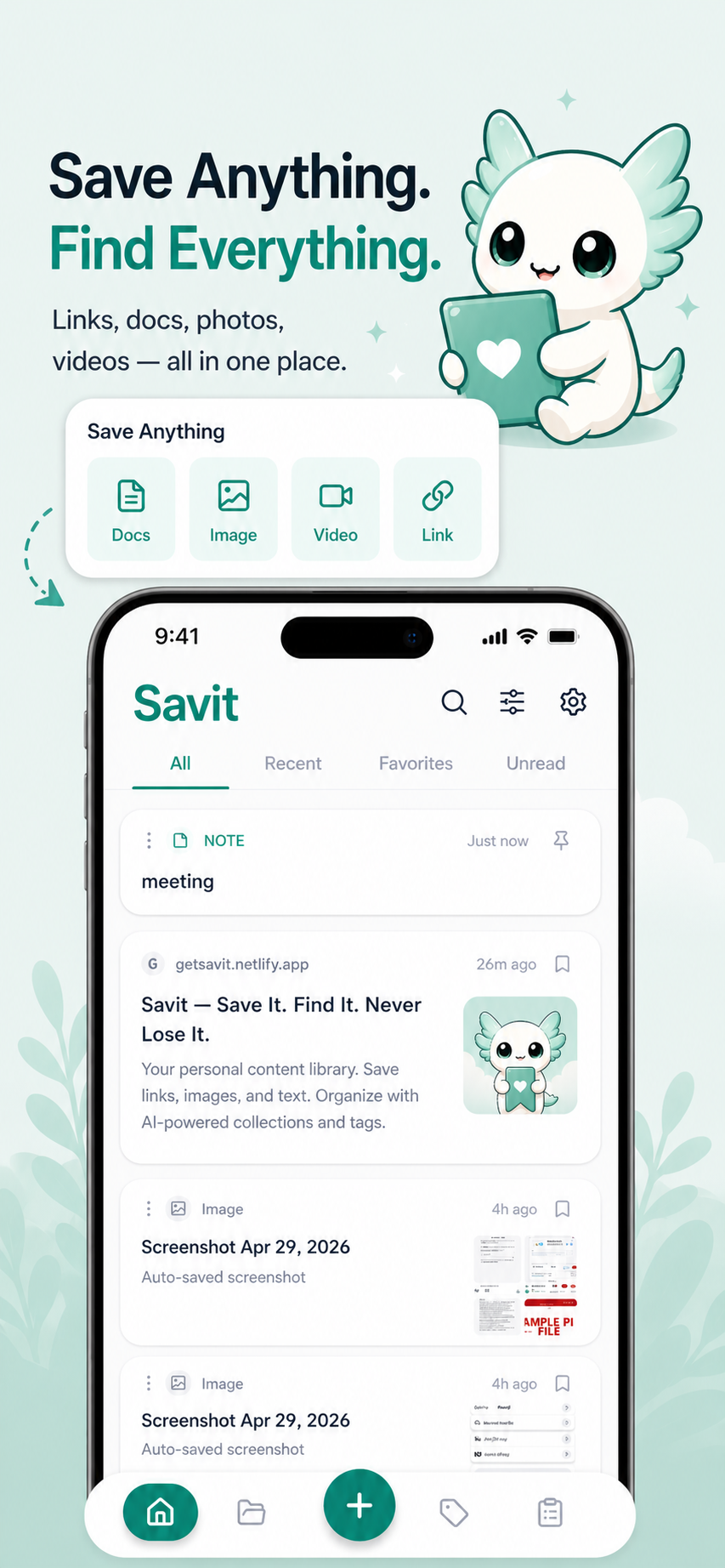 Savit — offline bookmark & media organizer with OCR and AI to auto-structure your saved links, screenshots, and files. — 3 of 5